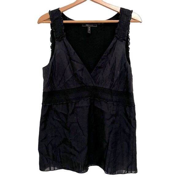 BCBGMAXAZRIA BLOUSE, BLACK, Sleeveless Size M - Picture 1 of 3